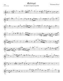 Partition ténor viole de gambe 1, octave aigu clef, Madrigali a 5 voci, Libro 2 par Tommaso Pecci par Tommaso Pecci