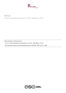 W-Y-Z - table ; n°1 ; vol.40, pg 178-181