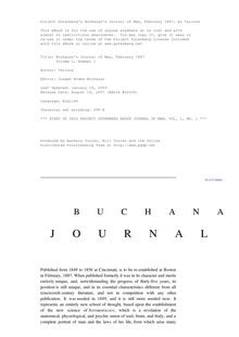 Buchanan s Journal of Man, February 1887 - Volume 1, Number 1