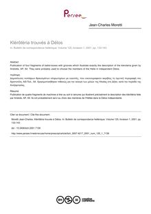 Klèrôtèria trouvés à Délos - article ; n°1 ; vol.125, pg 133-143