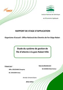 Etude du système de gestion des files d attente à la gare Rabat-Ville