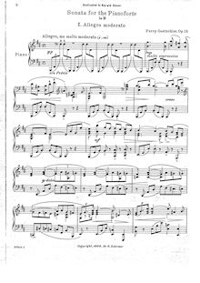 Partition complète, Piano Sonata, B, Goetschius, Percy