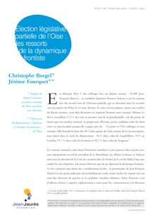 IFOP : Election législative partielle de l’Oise - les ressorts de la dynamique frontiste (Mai 2013)