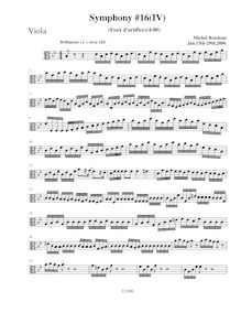 Partition altos, Symphony No.16, Rondeau, Michel par Michel Rondeau