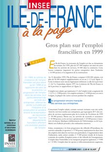 Gros plan sur l emploi francilien en 1999