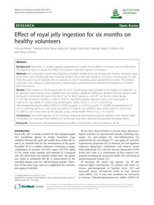 Effect of royal jelly ingestion for six months on healthy volunteers