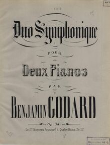 Partition couverture couleur, Duo symphonique, Op.34, Godard, Benjamin