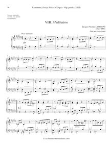 Partition , Méditation en E major, orgue Music, Œuvres inédites de J.-N. Lemmens