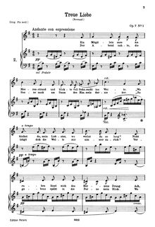 Partition No. 1: Treue Liebe, 6 chansons, 6 Gesänge, Brahms, Johannes