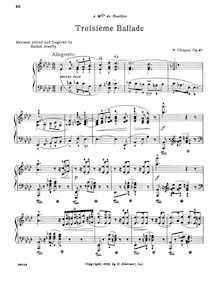 Partition complète, Ballade No.3, A♭ major, Chopin, Frédéric