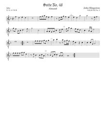 Partition ténor viole de gambe 1, octave aigu clef, fantaisies et Almands pour 3 violes de gambe par John Hingeston