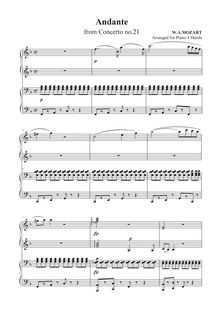 Partition de piano, Piano Concerto No.21, Piano Concerto No.21 par Wolfgang Amadeus Mozart