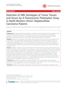 Detection of HBV Genotypes of Tumor Tissues and Serum by A Fluorescence Polarization Assay in North-Western China s Hepatocellular Carcinoma Patients