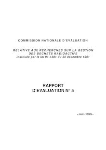 Rapport d évaluation no 5