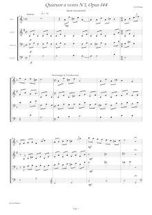 Partition , Moderato, vent quatuor No.1, Plante, Cyril