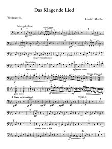 Partition violoncelles, Das Klagende Lied, Mahler, Gustav