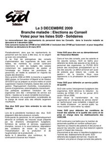 tract fédéral elections conseil branche maladie