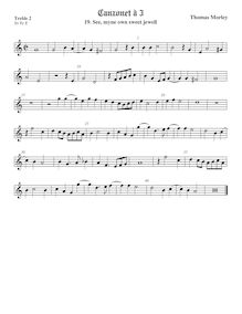 Partition Treble2 viole de gambe, chansonnettes, ou Little Short chansons to Three Voyces par Thomas Morley