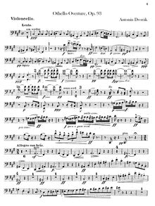 Partition violoncelles, Othello, Dvořák, Antonín