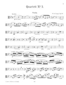 Partition viole de gambe, corde quatuor No.3, Op.67, G Major, Lange Jr., Samuel de