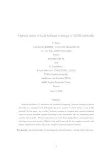 Optical index of fault tolerant routings in WDM networks