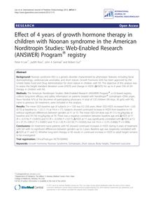 Effect of 4 years of growth hormone therapy in children with Noonan syndrome in the American Norditropin Studies: Web-Enabled Research (ANSWER) Program® registry