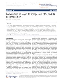 Convolution of large 3D images on GPU and its decomposition