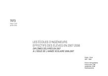 LES ÉCOLES D INGÉNIEURS EFFECTIFS DES ÉLÈVES EN 2007-2008