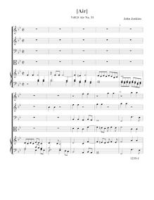Partition [Air], VdGS No.31 - partition complète (Tr Tr B B O), Airs pour 4 violes de gambe avec orgue