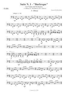 Partition violoncelles,  No.1  Burlesque , Krähenbühl, Samuel