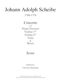 Partition Concerto en D major, 2 flûte concerts, Scheibe, Johann Adolph