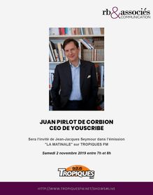 Juan Pirlot de Corbion, CEO de YouScribe, invité de Jean-Jacques Seymour dans l émission "la Matinale" - Tropiques FM