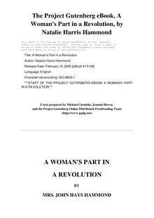 A Woman s Part in a Revolution