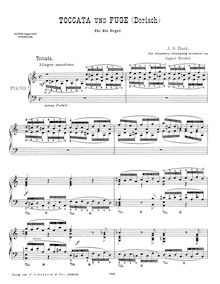 Partition complète, Tocatta et Fugue en D minor, BWV 538 (Dorian)