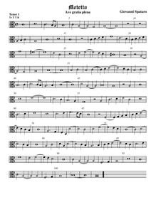 Partition ténor viole de gambe 1, alto clef, Motetto, Spataro, Giovanni
