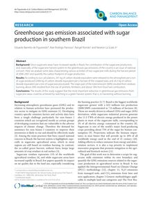 Greenhouse gas emission associated with sugar production in southern Brazil