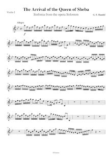 Partition violons I, Solomon, Handel, George Frideric