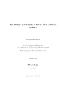 Resistenz/Susceptibilität gegen Plasmodium chabaudi [Elektronische Ressource] / Denis Delic