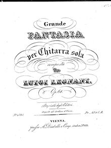Partition complète, Grande Fantasia, Op.61, Legnani, Luigi