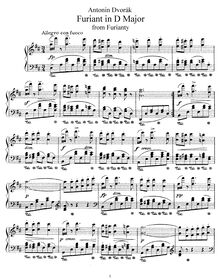 Partition No.1 en D major, Furiants, Furianty, Dvořák, Antonín par Antonín Dvořák