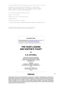 The Faust-Legend and Goethe s  Faust 