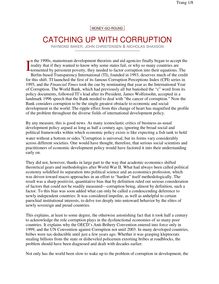 CATCHING UP WITH CORRUPTION
