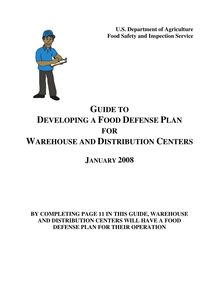 Guide to developing a food defense plan for warehouse and