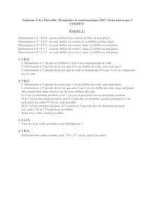 Académie d Aix Marseille Olympiades de mathématiques Séries autres que S CORRIGE