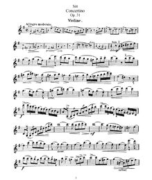 Partition de violon, Concertino pour violon et orchestre en E minor, Op.31