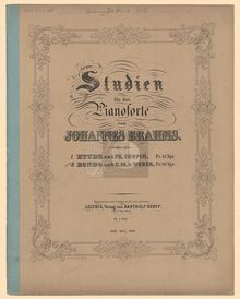 Partition complète, 5 études, 5 Studien, Brahms, Johannes par Johannes Brahms