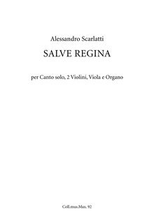 Partition complète, Salve Regina, C minor, Scarlatti, Alessandro