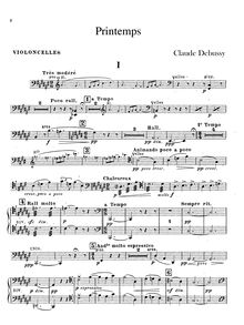 Partition violoncelles, Scenes pour chœur et orchestre, Debussy, Claude
