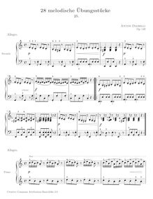 Partition No. 25, 28 Melodische übungstücke, Melodic Practice Pieces