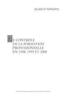 Le contrôle de la formation professionnelle en 1998, 1999 et 2000